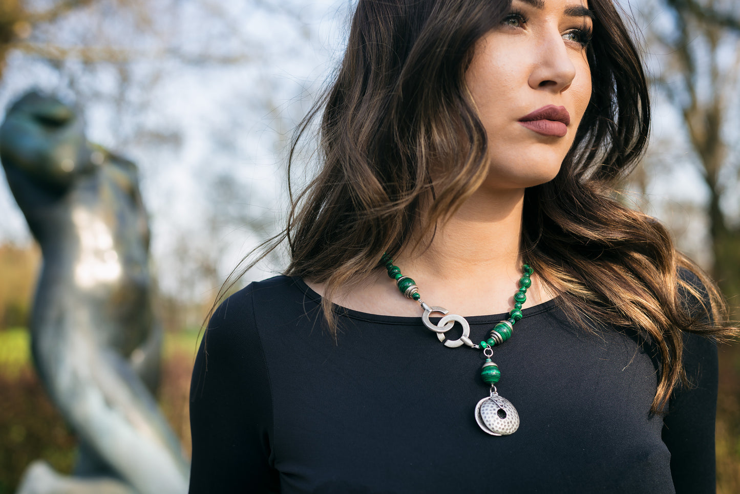 Necklace malachite CC