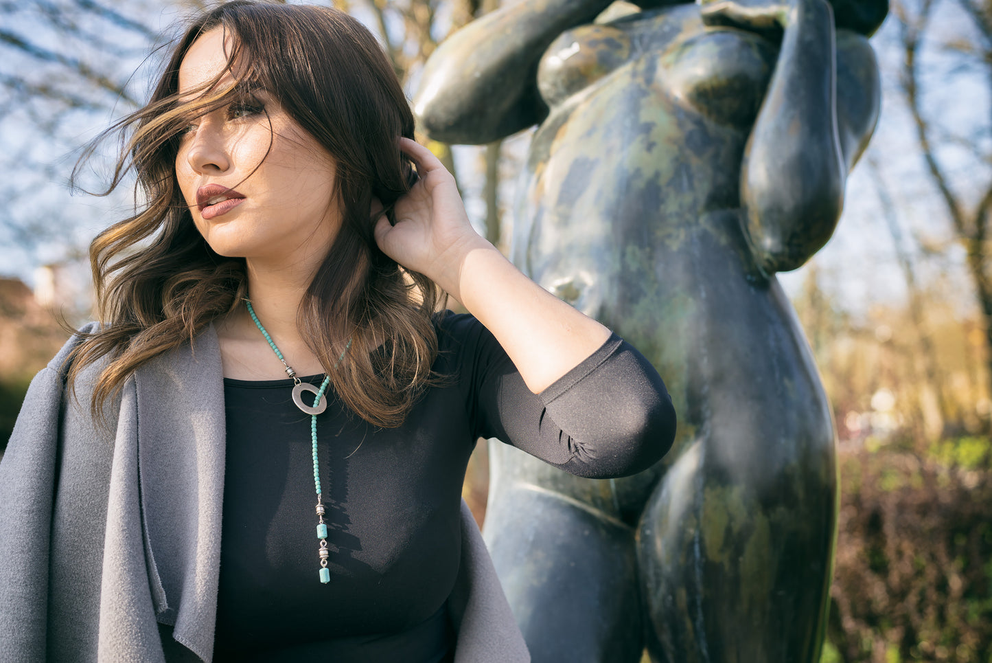 Necklace turquoise “Go through”