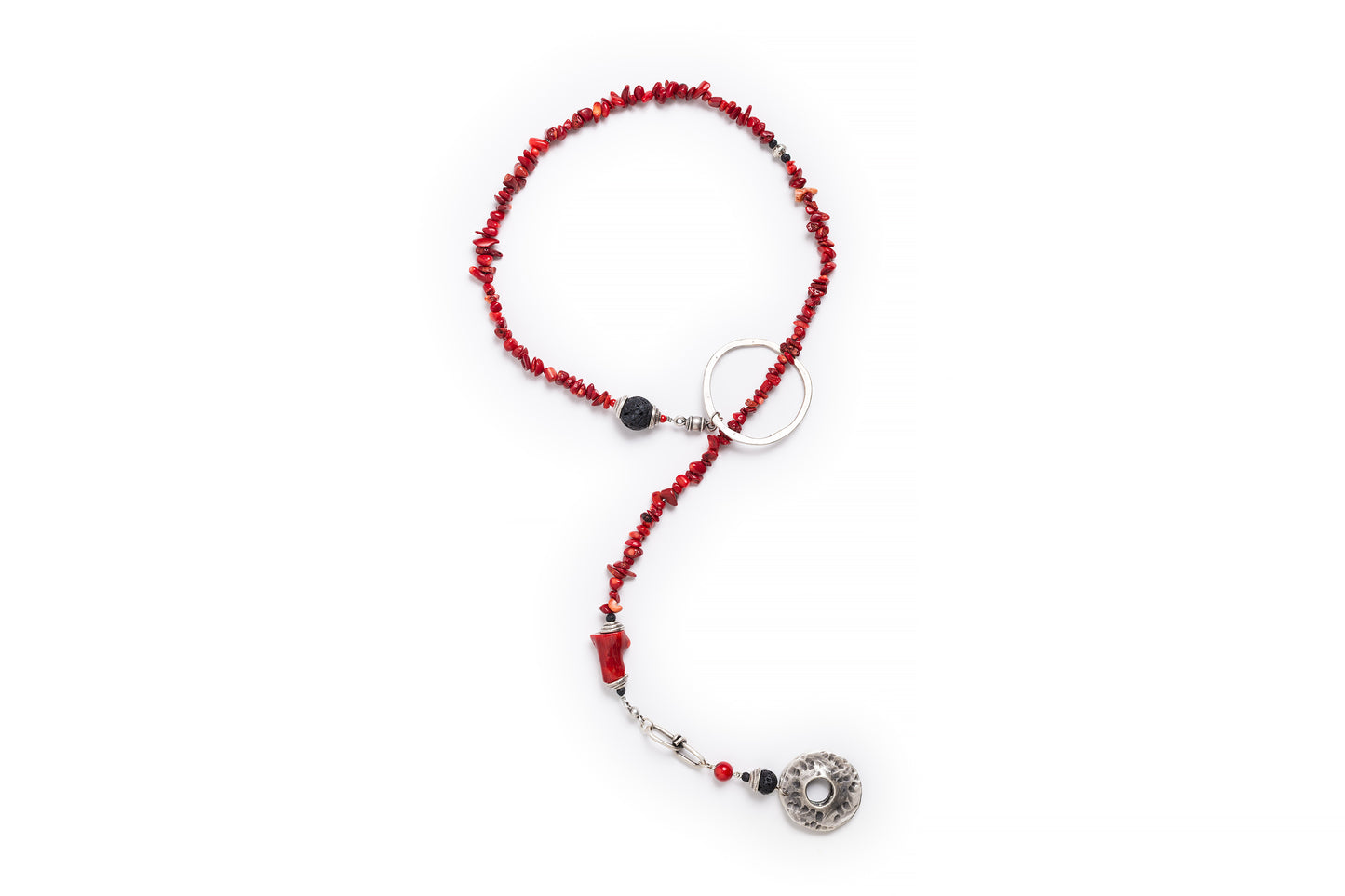 Necklace coral “Go through”