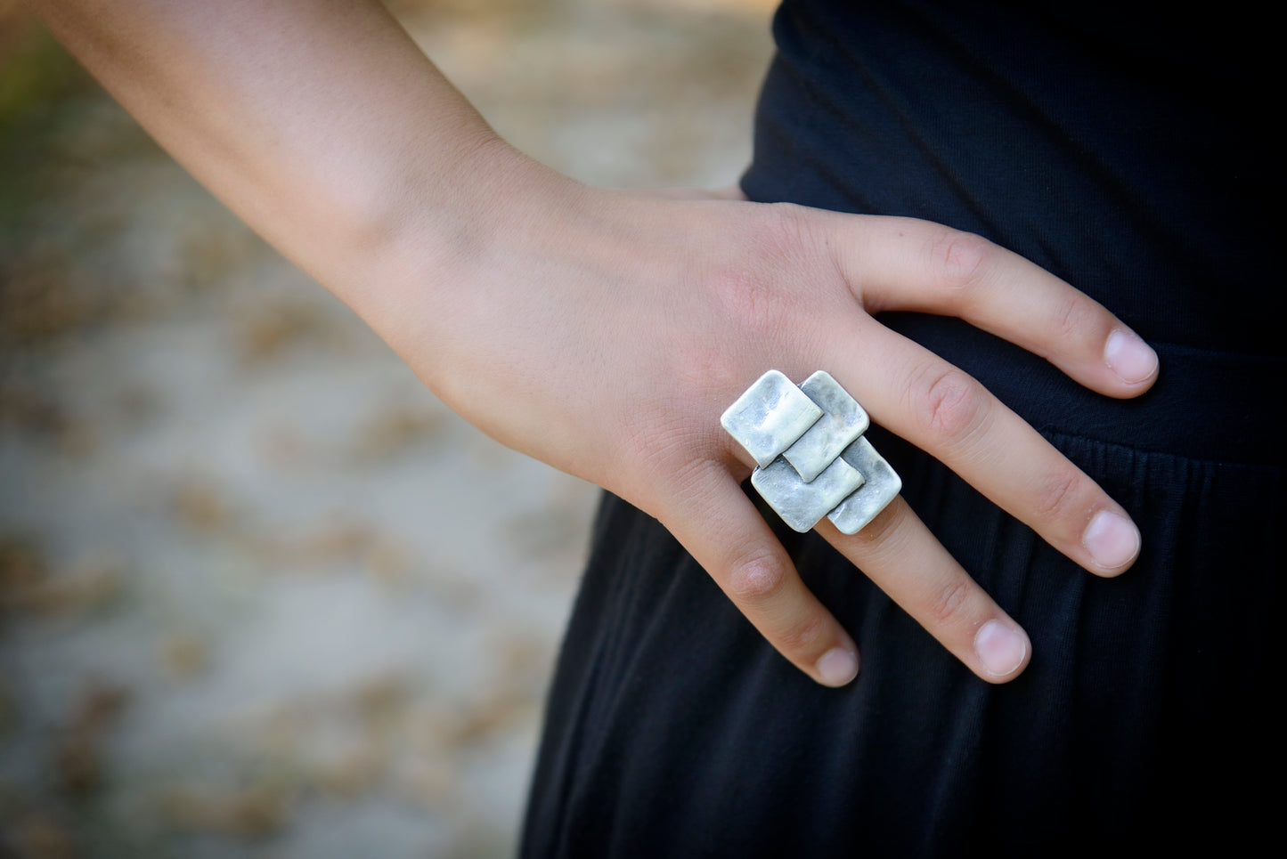 Antique ring sculptural cross