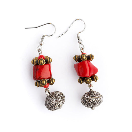 Earrings coral traditional