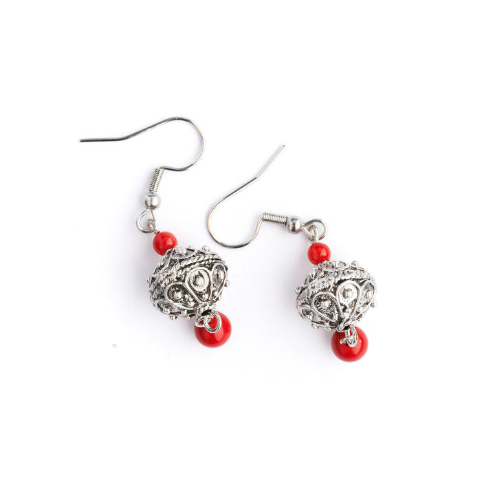 Earrings coral button
